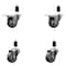 Service Caster 3'' Thermoplastic Rubber Swivel 1-3/8'' Expanding Stem Caster Set 2 Total Lock Brakes, 4PK SCC-EXTTL20S314-TPRB-2-S-2-138 - alternate 1